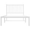 vidaXL Estrutura de cama com cabeceira 90x190 cm metal branco