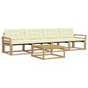 vidaXL Conjunto de Sof&aacute;s para Exterior 5 unid. Branco e Creme