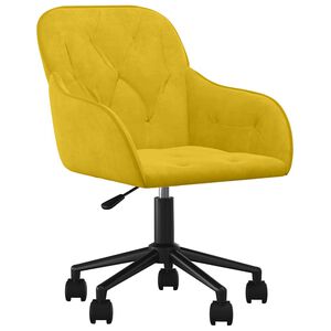vidaXL Cadeira de escrit&oacute;rio girat&oacute;ria veludo amarelo