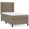 vidaXL Cama com molas/colch&atilde;o 90x200 cm tecido castanho-acinzentado