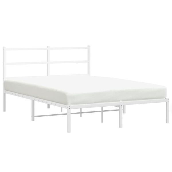 vidaXL Estrutura de cama com cabeceira 140x190 cm metal branco