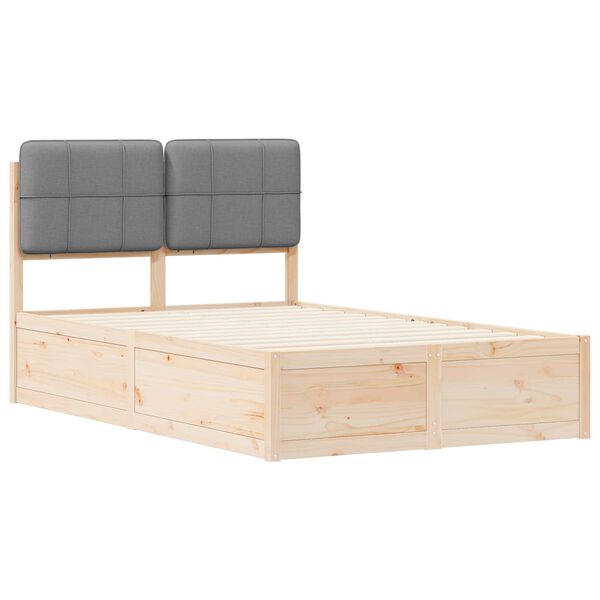 vidaXL Estrutura de Cama com Cabeceira Estofada Cinzento-claro