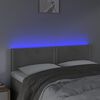 vidaXL Cabeceira de cama c/luzes LED veludo 144x5x78/88 cm cinza-claro
