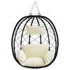 vidaXL Cadeira suspensa tipo ovo Branco creme 91.5 x 60 x 110 cm