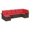 vidaXL Conjunto de Sof&aacute; de Jardim 7 unid. Rattan Sint&eacute;tico