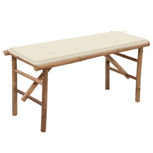 vidaXL Banco de jardim dobr&aacute;vel com almofad&atilde;o 118 cm bambu