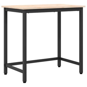 vidaXL mesa Natural 80 x 50 x 77 cm Madeira de Engenharia e A&ccedil;o