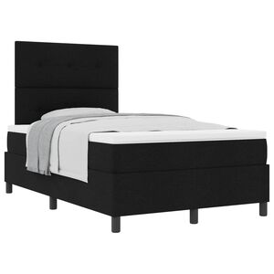 vidaXL Cama Box com colch&atilde;o com cabeceira Preto 120 x 190 cm tecido