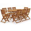 vidaXL 9 pcs conjunto jantar dobr&aacute;vel p/ jardim madeira ac&aacute;cia maci&ccedil;a
