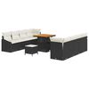 vidaXL Conjunto de Sof&aacute; de Jardim 11 unid. Preto vime PE