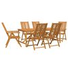 vidaXL Conjunto de Jantar para Jardim 7 unid. Castanho