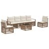 vidaXL Conjunto de Sof&aacute; de Jardim 7 pcs Bege vime PE