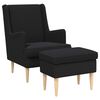 vidaXL Poltrona com Puff 2 unid. Preto Boucl&eacute;