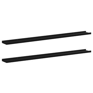 vidaXL Prateleiras de parede 2 pcs 115x9x3 cm preto