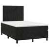 vidaXL Cama box spring c/ colch&atilde;o e LED 120x190 cm couro artif. preto