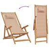 vidaXL Cadeiras praia dobr&aacute;veis 2 pcs tecido/madeira cinza-acastanhado
