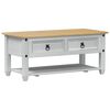 vidaXL Mesa de centro Branco 100 x 48 x 45 cm Madeira de Pinho Maci&ccedil;a