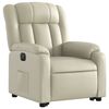 vidaXL Poltrona reclin&aacute;vel elevat&oacute;ria el&eacute;trica couro artificial creme