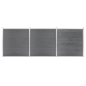 vidaXL Painel de veda&ccedil;&atilde;o para jardim 526x186 cm WPC cinzento