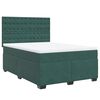 vidaXL Cama com molas/colchão 140x190 cm veludo verde-escuro