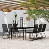 vidaXL 7 pcs conjunto de jantar para jardim preto