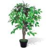 vidaXL F&iacute;cus artificial com vaso 90 cm