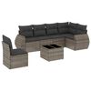 vidaXL 7 pcs conjunto sof&aacute;s p/ jardim c/ almofad&otilde;es vime PE cinzento