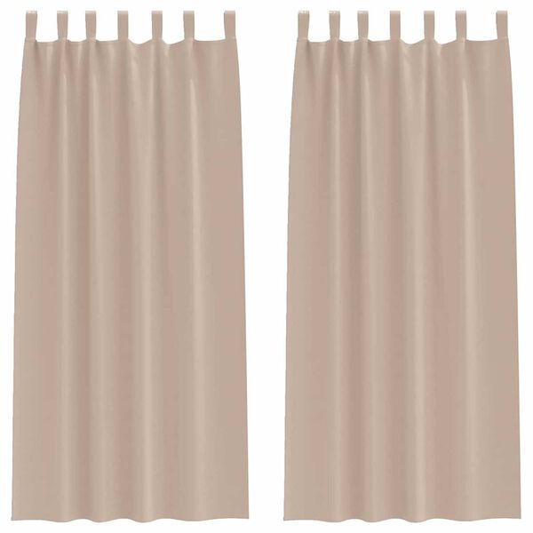vidaXL Cortinas Blackout com Argolas 2 pcs Cinzento-acastanhado