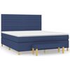 vidaXL Cama com molas/colch&atilde;o 160x200 cm tecido azul
