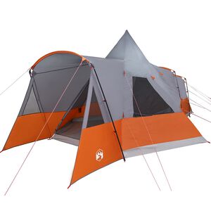 vidaXL Tenda Teepee para 8 Pessoas Cinza e Laranja 720 x 465 x 295 cm