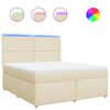 vidaXL Cama com molas/colch&atilde;o 180x200 cm tecido cor creme
