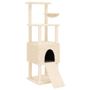 vidaXL &Aacute;rvore para gatos c/ postes arranhadores sisal 153 cm cor creme