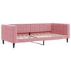 vidaXL Sof&aacute;-cama com colch&atilde;o 90x200 cm veludo rosa