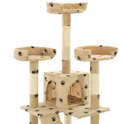 vidaXL Árvore para gatos c/ postes arranhadores sisal 170 cm bege