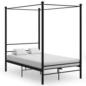 vidaXL Estrutura de cama com dossel 120x200 cm metal preto
