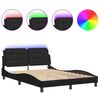 vidaXL Estrutura de cama com LED sem colch&atilde;o Zadar 137x190 cm preto