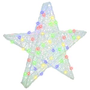 vidaXL Estrela 3D com 50 LEDs Multicolor 55 x 53,5 x 10 cm Acrílo