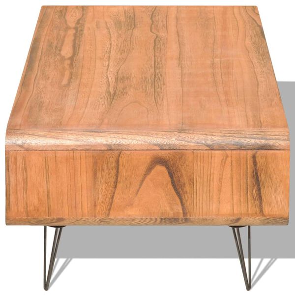 vidaXL Mesa de centro 90x55,5x38,5cm madeira paulownia maci&ccedil;a castanho