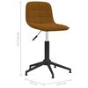 vidaXL Cadeira de jantar girat&oacute;ria veludo castanho
