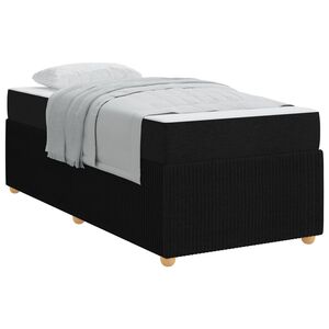 vidaXL Estrutura da Cama com colch&atilde;o Preto 90 x 190 cm tecido