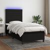 vidaXL Cama box spring c/ colch&atilde;o e LED 80x200 cm tecido preto