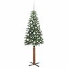 vidaXL Árvore de Natal Slim com 300 LEDs com suporte Verde 180 cm