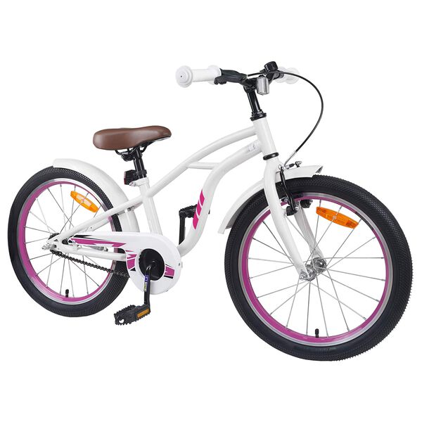 vidaXL Bicicleta Infantil 22 Polegadas para 7-12 anos Branco