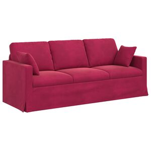vidaXL Sof&aacute; Vinho Vermelho 198 x 78 x 80 cm Veludo