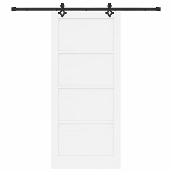 vidaXL Porta Deslizante Branco e Preto 93 x 211 cm