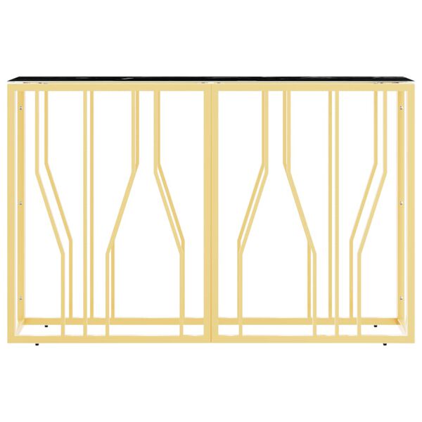 vidaXL Mesa consola 110x30x70 cm a&ccedil;o inoxid&aacute;vel e vidro dourado