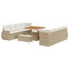 vidaXL Conjunto de Sof&aacute; de Jardim 11 unid. Bege vime PE