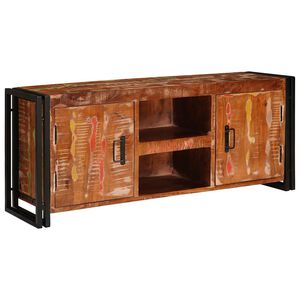 vidaXL Gabinete para TV com porta Multicolor Madeira recuperada maci&ccedil;a