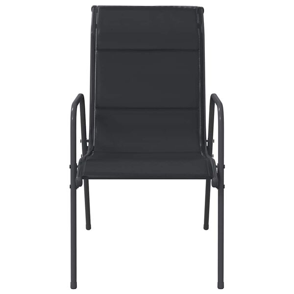vidaXL Cadeiras de jardim 4 pcs a&ccedil;o e textilene preto