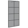 vidaXL Parede de Chuveiro Walk-in Preto 100 x 195 cm vidro temperado